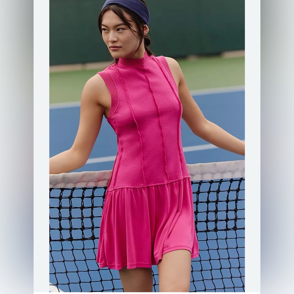 Anthropologie Daily Practice Buzzer Beater Mini Dress in Pink